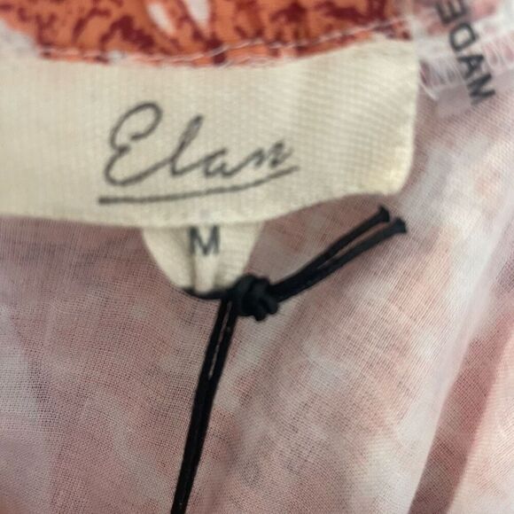 Elan Short Dress with Ruffle Sleeve & Criss Cross Back in Salmon Floral Santa Fe - Picture 7 of 7